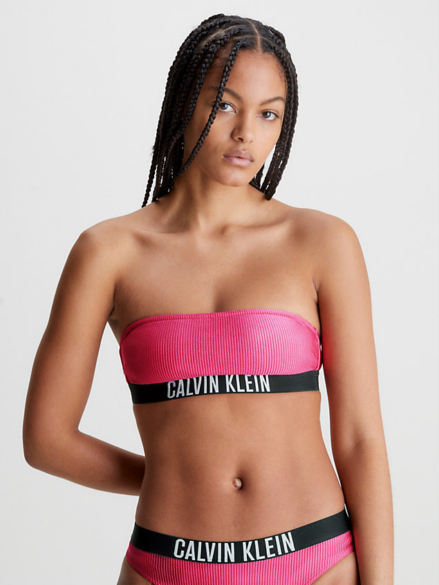 pink bandeau bikini-top – intense power für damen - calvin klein