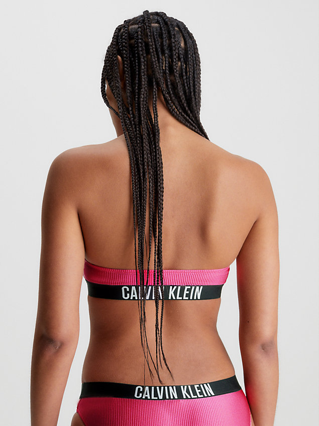 pink bandeau bikini top - intense power for women calvin klein