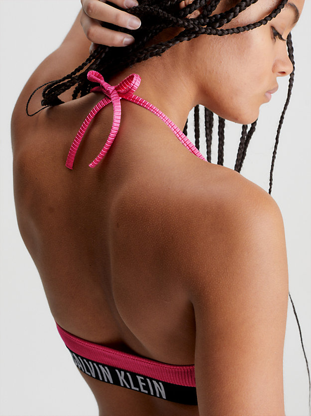 pink flash bandeau bikini top - intense power for women calvin klein