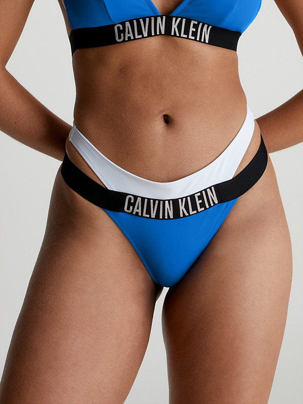 dynamic blue thong bikini bottoms - intense power for women calvin klein