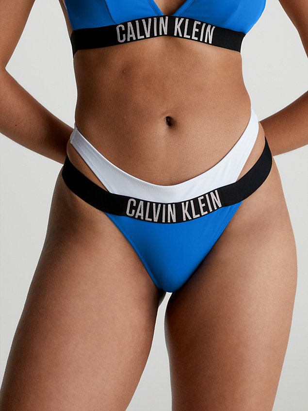 blue thong bikini bottoms - intense power for women calvin klein