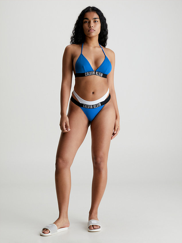 blue thong bikini bottoms - intense power for women calvin klein