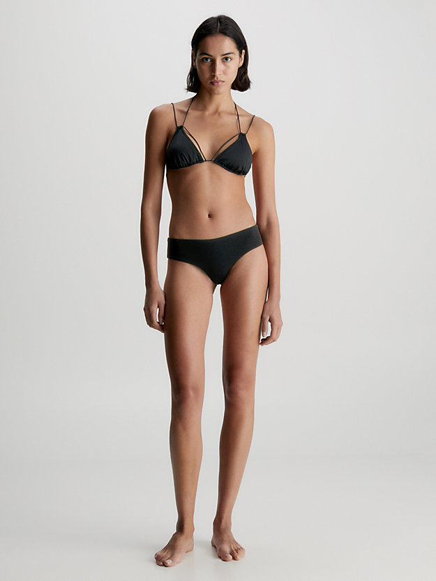 pvh black triangle bikini top - multi ties for women calvin klein