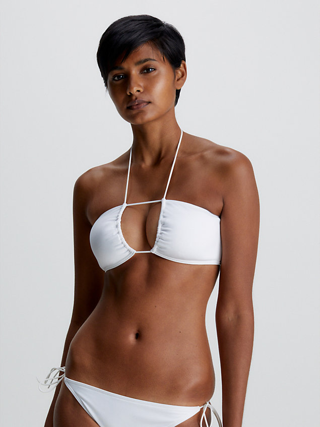 haut de bikini brassière - multi ties white pour femmes calvin klein