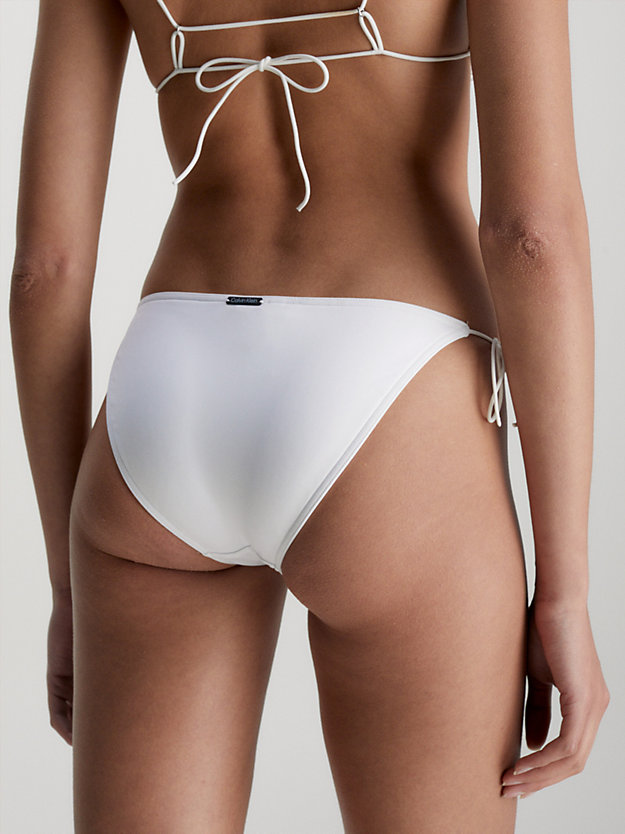 pvh classic white tie side bikini bottoms - multi ties for women calvin klein