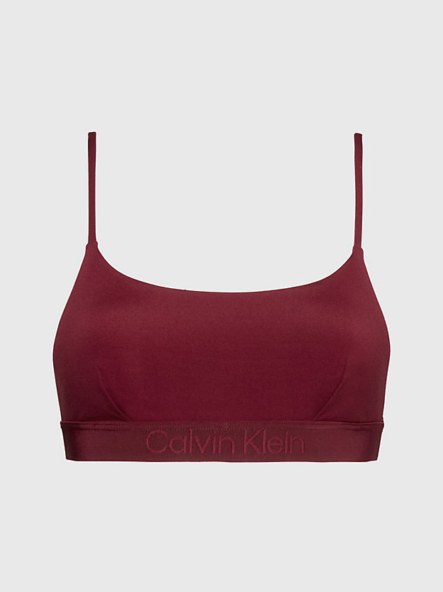 deep cranberry bralette bikini top - core tonal for women calvin klein