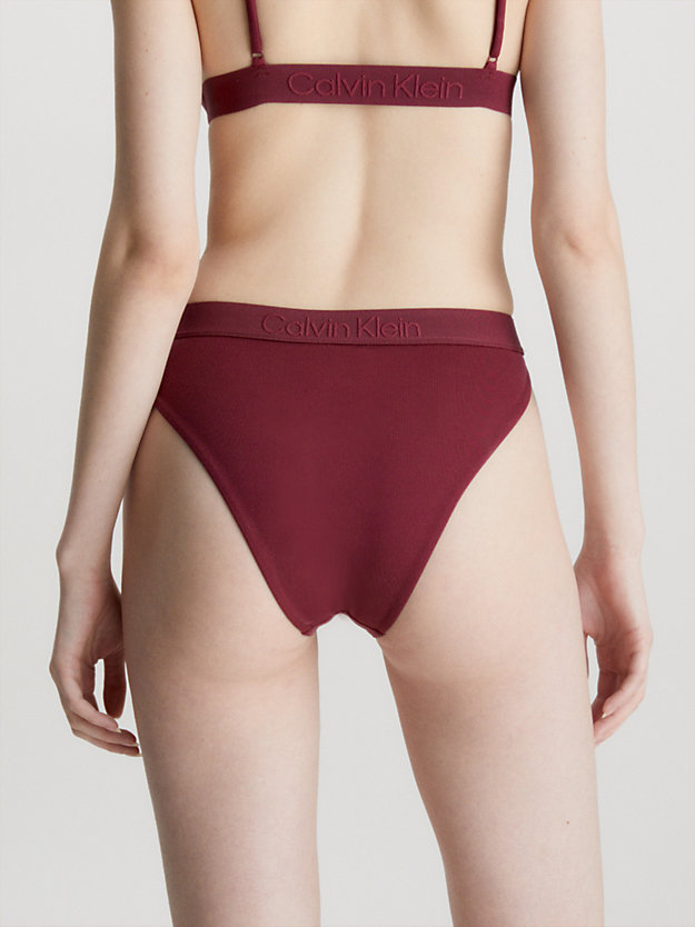deep cranberry high waist bikinihosen – core icon für damen - calvin klein