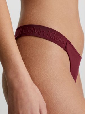 deep cranberry brazilian bikini bottoms - core tonal for women calvin klein