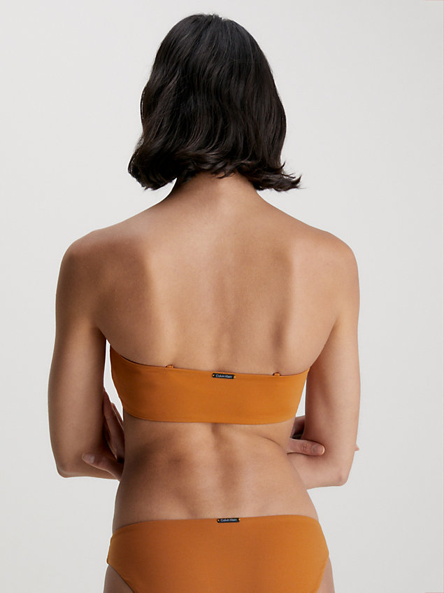 brown bandeau bikini top - core archive for women calvin klein
