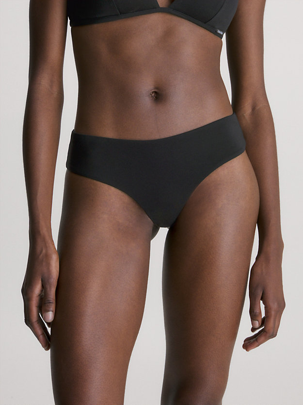 pvh black hipster bikini bottoms - core archive for women calvin klein
