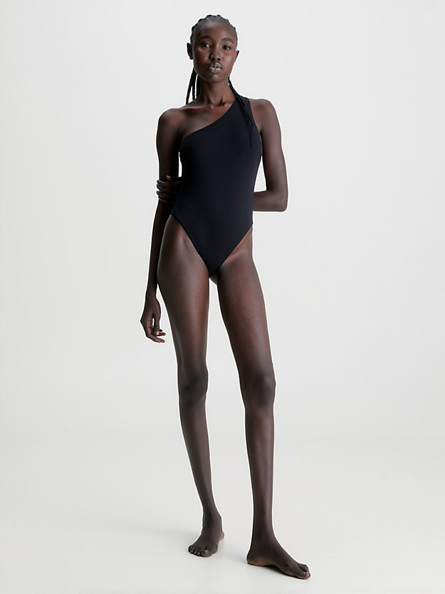 PVH BLACK One Shoulder Swimsuit - Core Archive for women CALVIN KLEIN