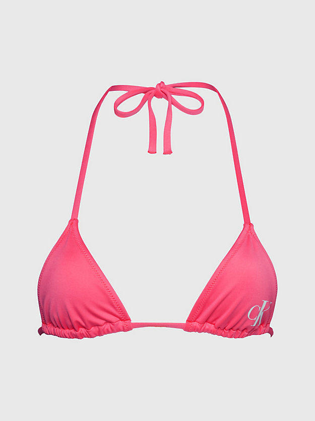 pink flash micro triangle bikini top - ck monogram for women calvin klein