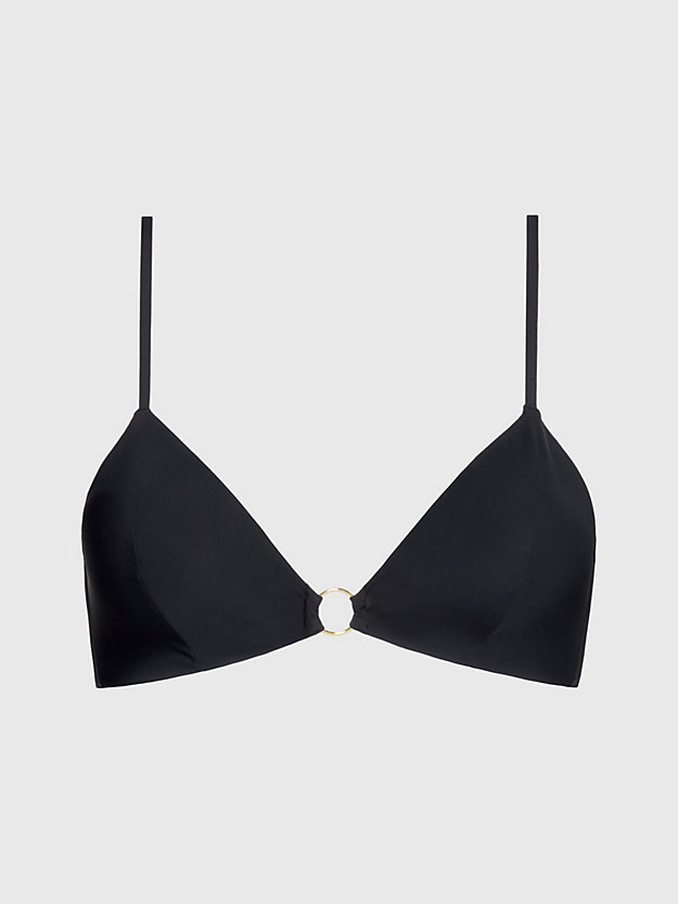 pvh black triangle bikini top - core solids for women calvin klein