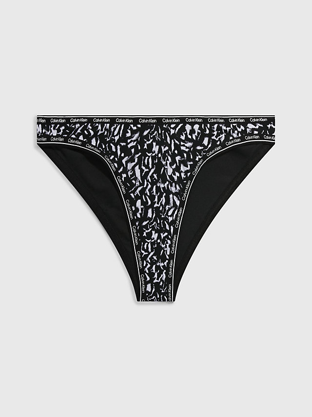 Animal Glitch Black Aop Bas De Bikini Échancré - Logo Tape undefined femmes Calvin Klein
