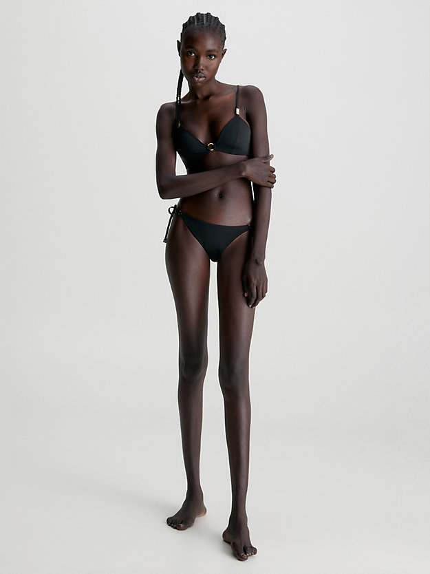 PVH BLACK Tie Side Bikini Bottoms - Core Solids for women CALVIN KLEIN