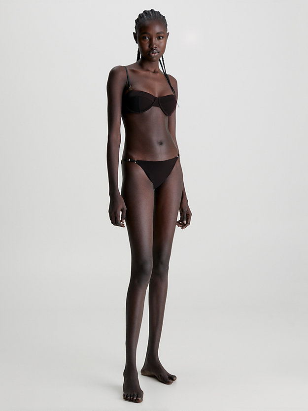 PVH BLACK Brazilian Bikini Bottoms - Core Solids for women CALVIN KLEIN
