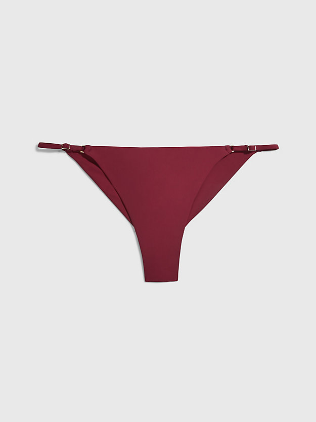 deep cranberry brazilian bikini bottoms - core solids for women calvin klein
