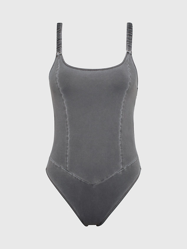 black open back swimsuit - ck authentic for women calvin klein
