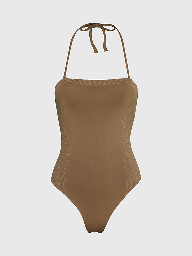 khaki bandeau swimsuit - seamless for women calvin klein