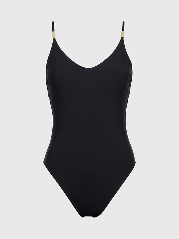 PVH BLACK Open Back Swimsuit - Core Solids for women CALVIN KLEIN