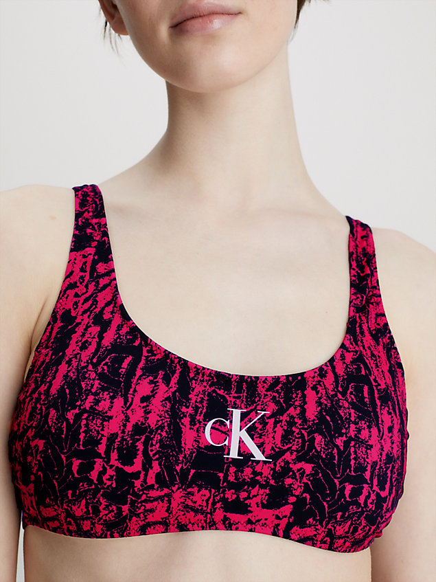 pink góra od bikini typu bralette - ck monogram dla kobiety - calvin klein