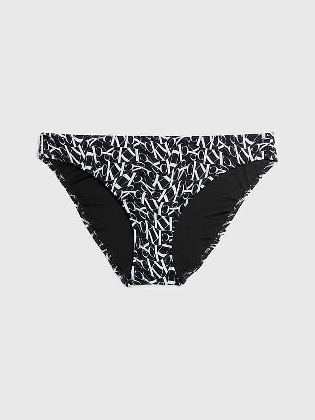 CK ONE WARPED MONOGRAM BLACK AOP Slip bikini - CK Monogram da donna CALVIN KLEIN