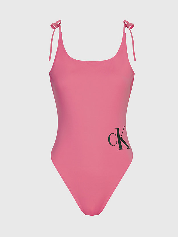 pink flash swimsuit, headband and towel gift pack for women calvin klein