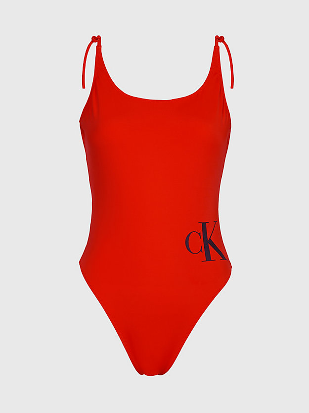 CAJUN RED Geschenkset aus Badeanzug, Stirnband und Handtuch für Damen CALVIN KLEIN