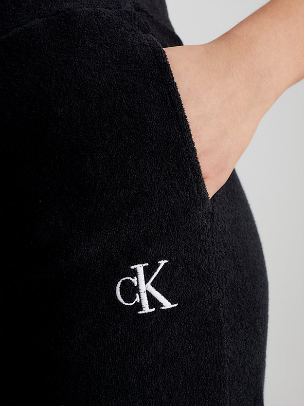 pvh black towelling beach pants - ck monogram for women calvin klein