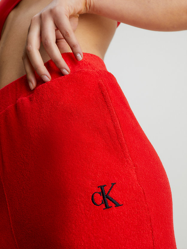CAJUN RED Pantalon de plage en tissu éponge - CK Monogram for femmes CALVIN KLEIN