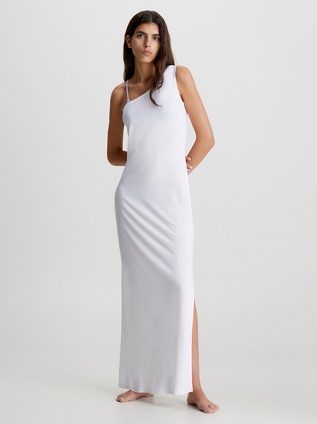 PVH CLASSIC WHITE One Shoulder Maxi Strandkleid für Damen CALVIN KLEIN