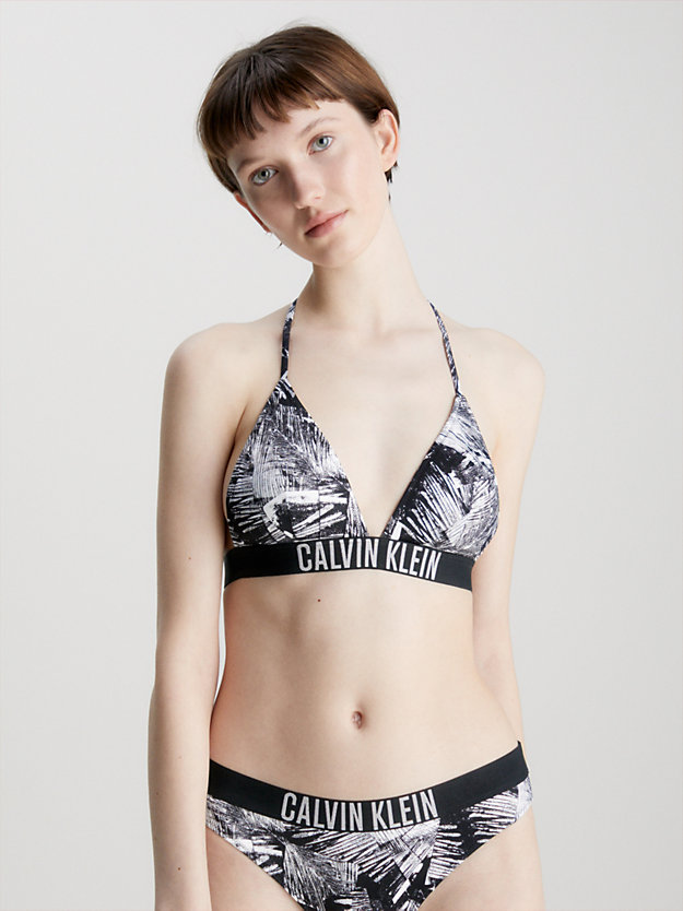 IP PALM COLLAGE BLACK AOP Triangle Bikini Top - Intense Power for women CALVIN KLEIN