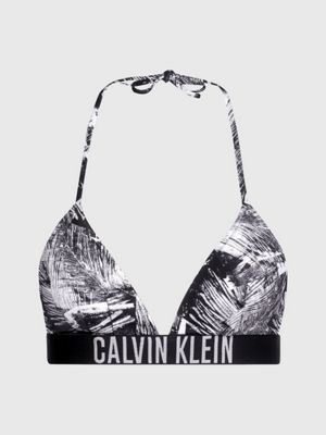 Calvin Klein Intense Power logo triangle bikini top in black