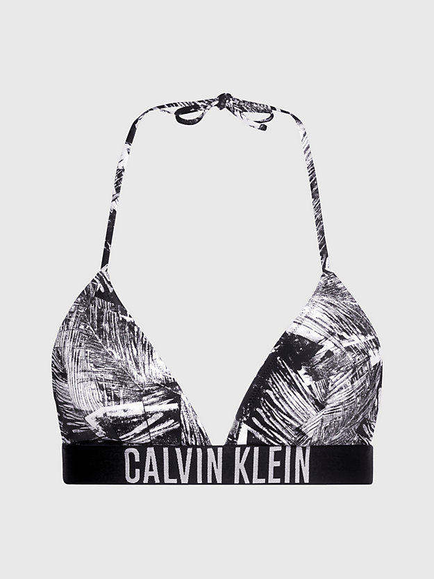 top bikini a triangolo - intense power ip palm collage black aop da donna calvin klein