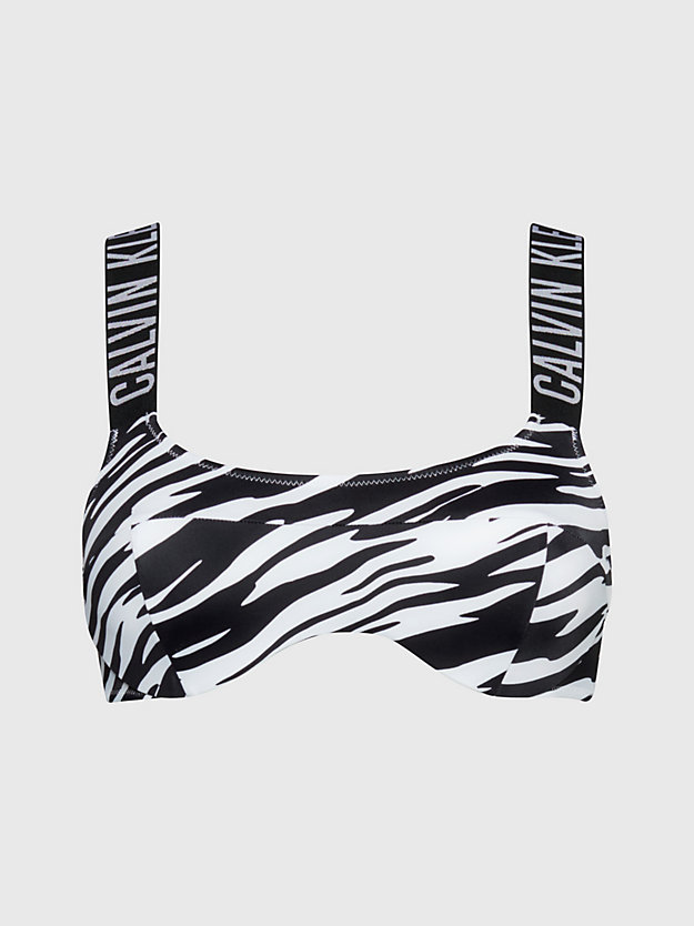 haut de bikini brassière - intense power ip zebra aop pour femmes calvin klein