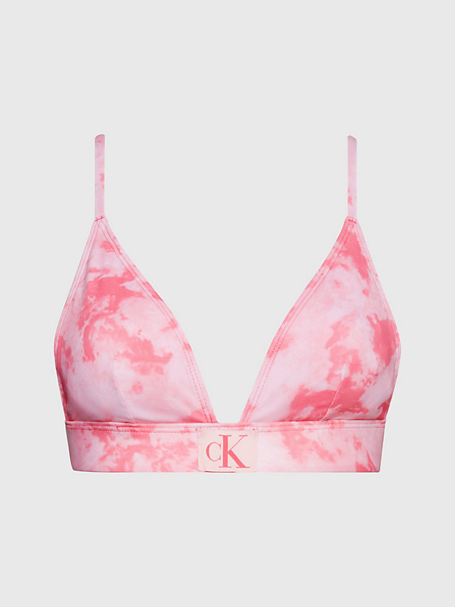 CK Tie Dye Pink Aop Triangel Bikinitop - CK Authentic undefined dames Calvin Klein