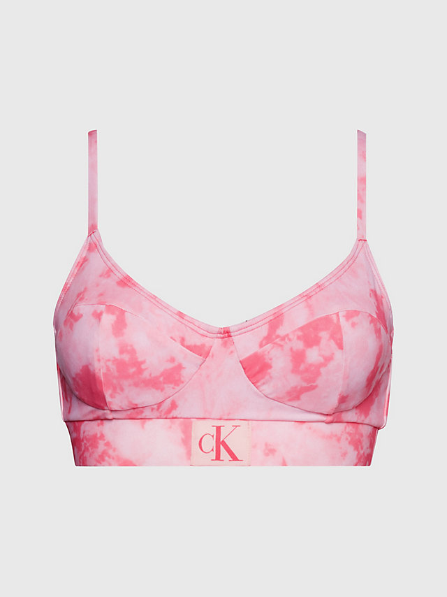 CK Tie Dye Pink Aop Bralette Bikinitop - CK Authentic undefined dames Calvin Klein