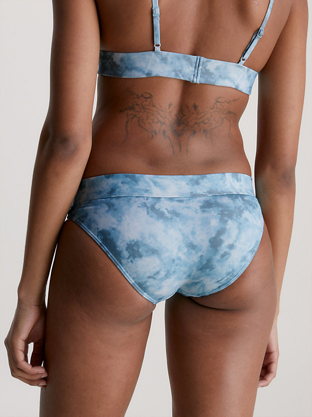 ck tie dye blue aop bikini bottoms - ck authentic for women calvin klein