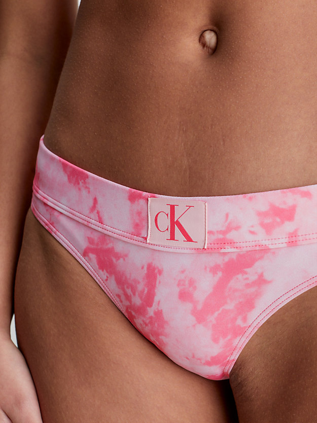 CK TIE DYE PINK AOP Bikini Bottoms - CK Authentic for women CALVIN KLEIN