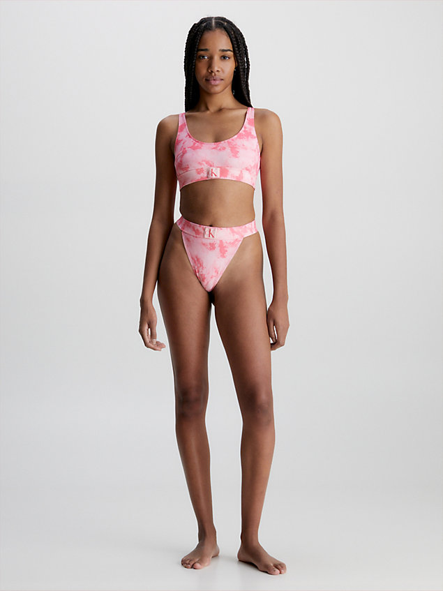 pink high leg bikini bottoms - ck authentic for women calvin klein