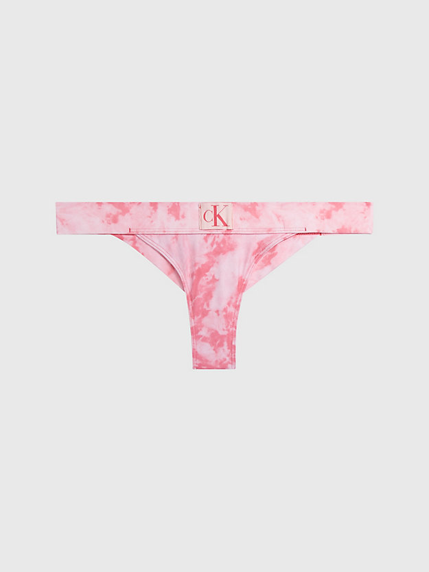 parte de abajo de bikini brasileña - ck authentic ck tie dye pink aop de mujer calvin klein