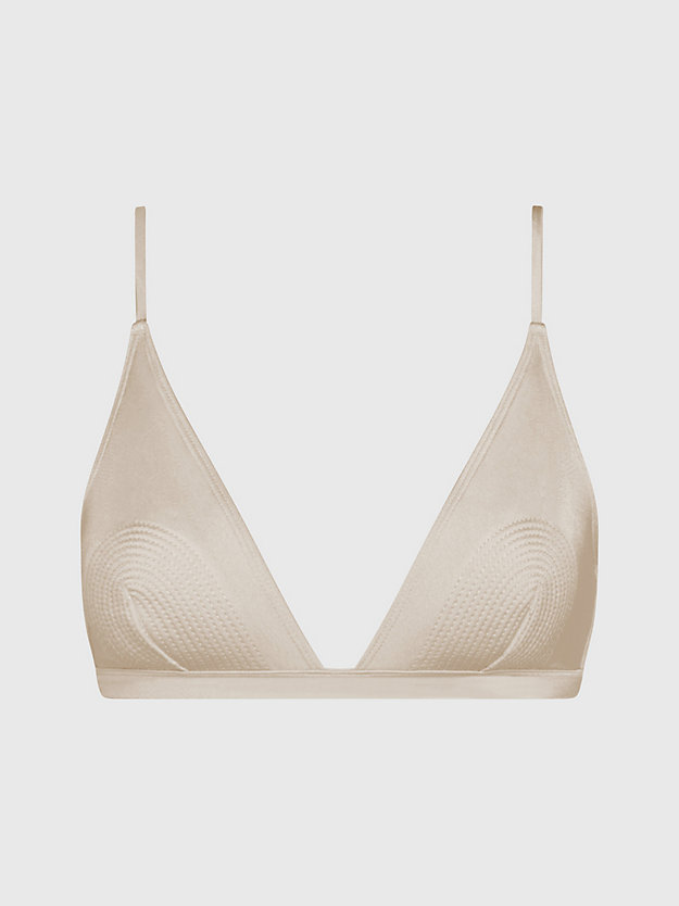 haut de bikini triangle - structured stony beige pour femmes calvin klein