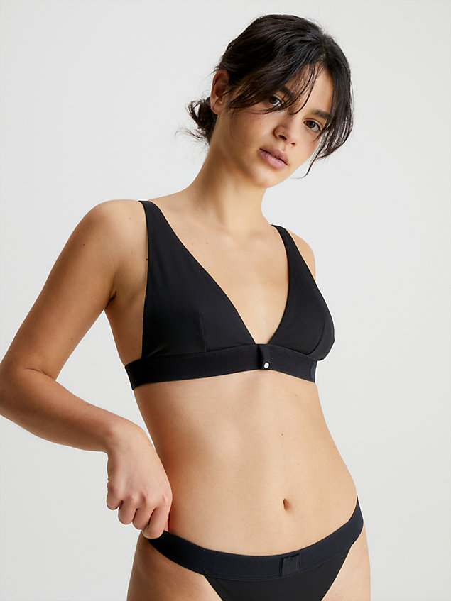 black triangle bikini top - ck monogram rib for women calvin klein
