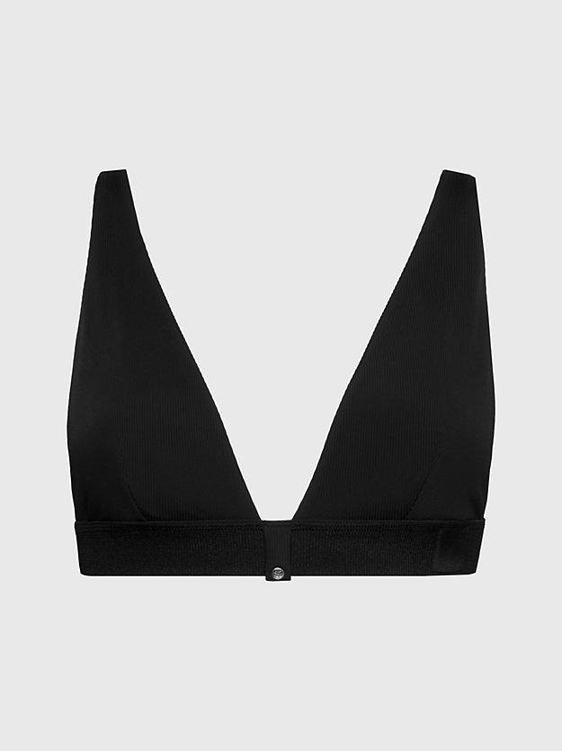 haut de bikini triangle - ck monogram rib pvh black pour femmes calvin klein