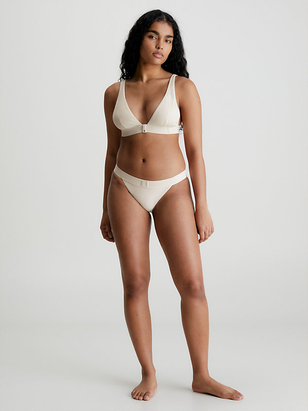 white sand triangle bikini top - ck monogram rib for women calvin klein