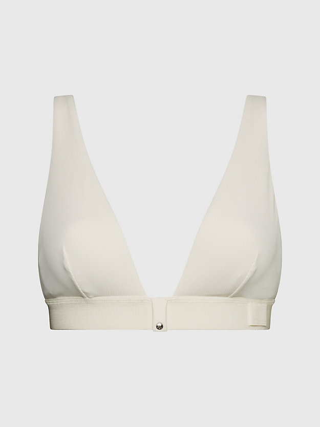 WHITE SAND Top bikini a triangolo - CK Monogram Rib da donna CALVIN KLEIN