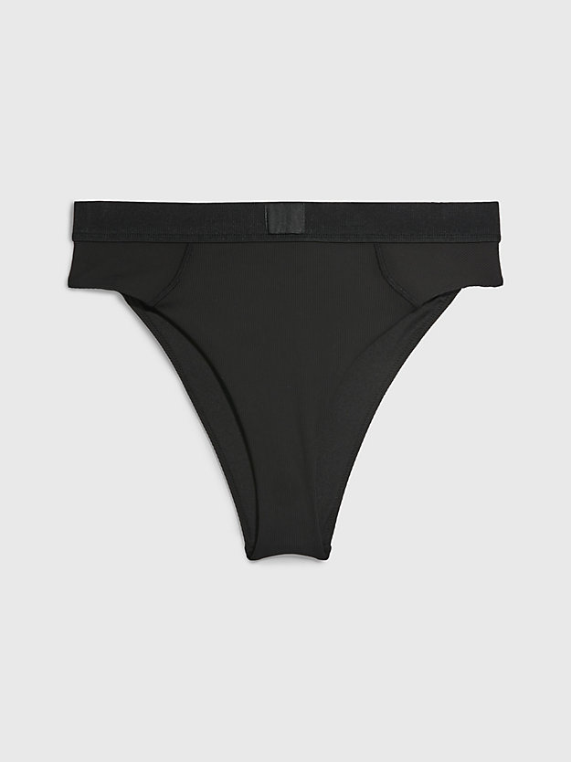 PVH BLACK High Waist Bikinihosen – CK Monogram Rib für Damen CALVIN KLEIN