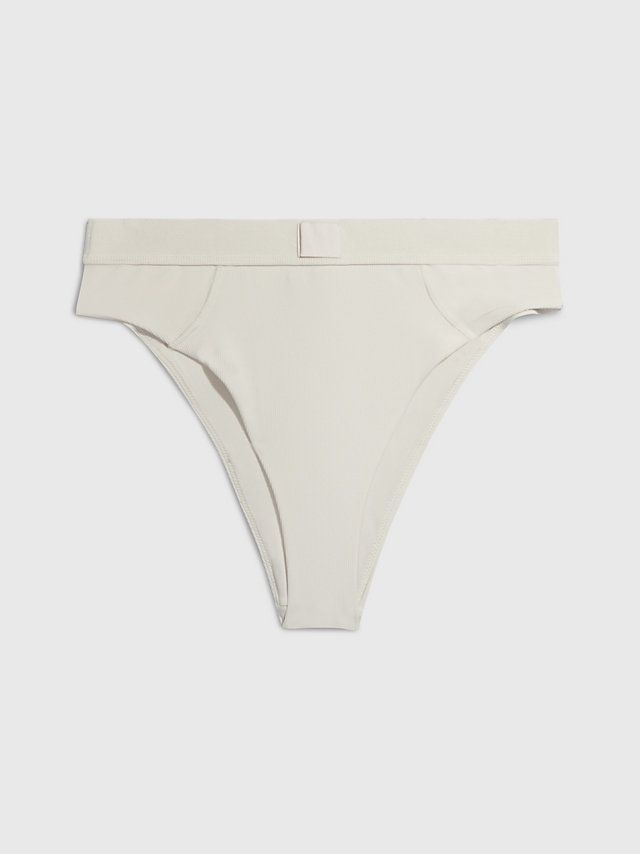 White Sand > Bikinibroekje Met Hoge Taille - CK Monogram Rib > undefined dames - Calvin Klein