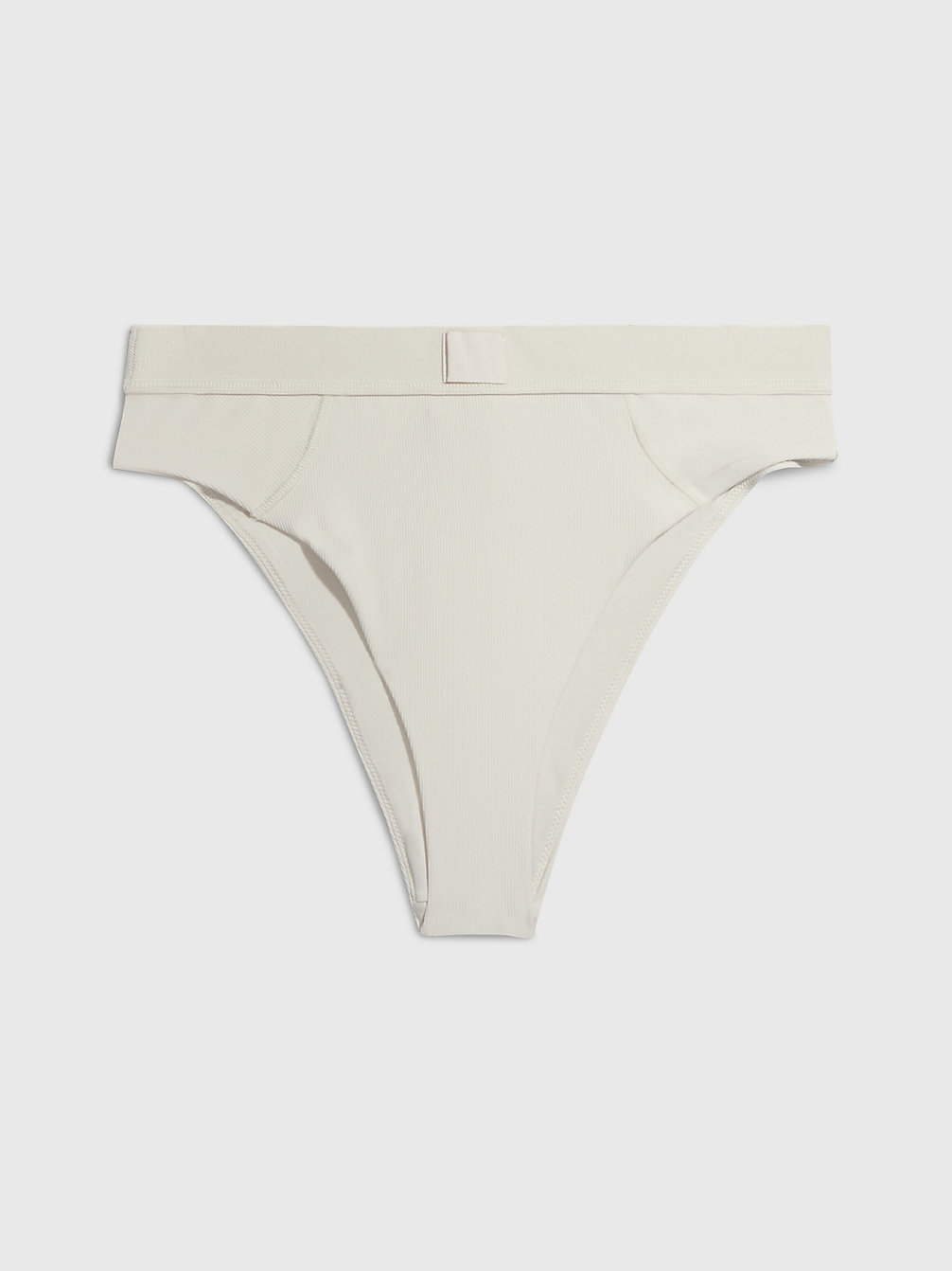 WHITE SAND High Waisted Bikini Bottoms - CK Monogram Rib undefined women Calvin Klein
