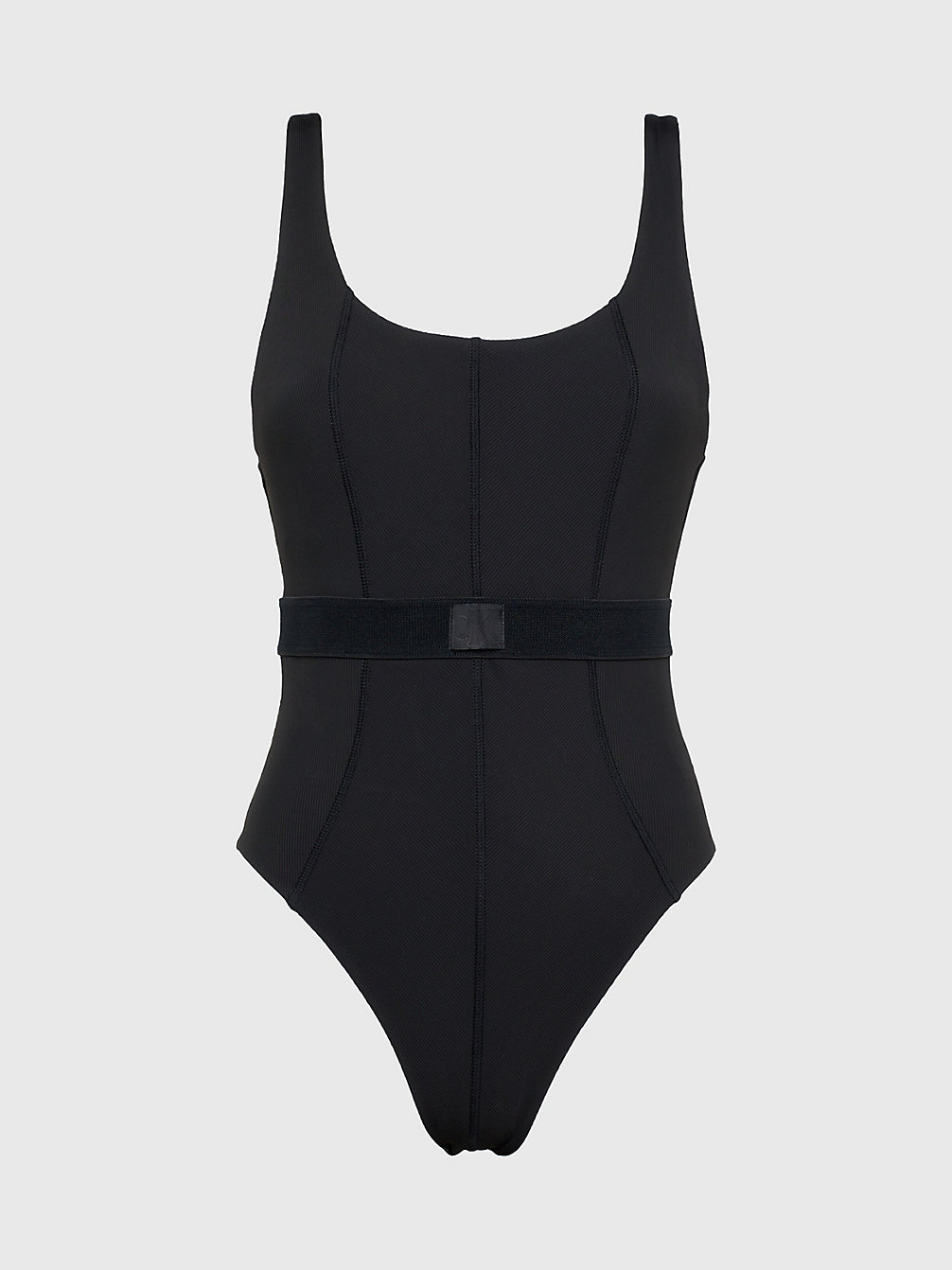 PVH BLACK > Badeanzug Mit Tiefem Rückenausschnitt – CK Monogram Rib > undefined Damen - Calvin Klein